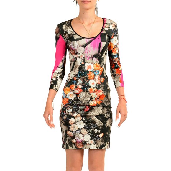 Just Cavalli Women's Multi-Color 3/4 Sleeve Bodycon Dress US XS IT 38 - Picture 1 of 6